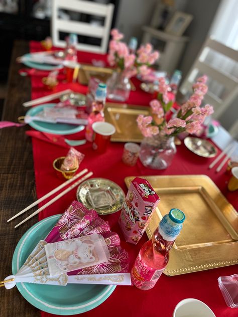 Japanese decor, Asian party favors, Asian table settings Japan Theme Birthday Party, Inuyasha Birthday Party Ideas, Ramen Dinner Party, Asian Inspired Birthday Party, Japanese Bachelorette Party, Asian Party Games, Tokyo Party Theme, Japanese Inspired Birthday Party, A Night In Tokyo Theme Party