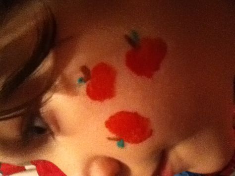 Apple Face Painting, Apple Makeup, Fall Fest, Facepaint, Face Painting, Face Paint, Paint, Collage, Makeup