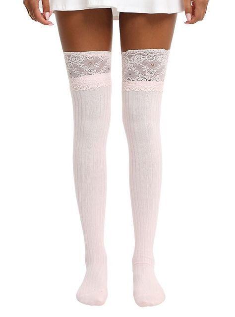 Baby Pink Ruffle Over-The-Knee Socks, Ripped Stockings, Pink Knee High Socks, White Thigh Highs, Cute Wardrobe, Geek Baby, Socks Knee High, Ruffled Socks, Socks Ankle, Clothes Items