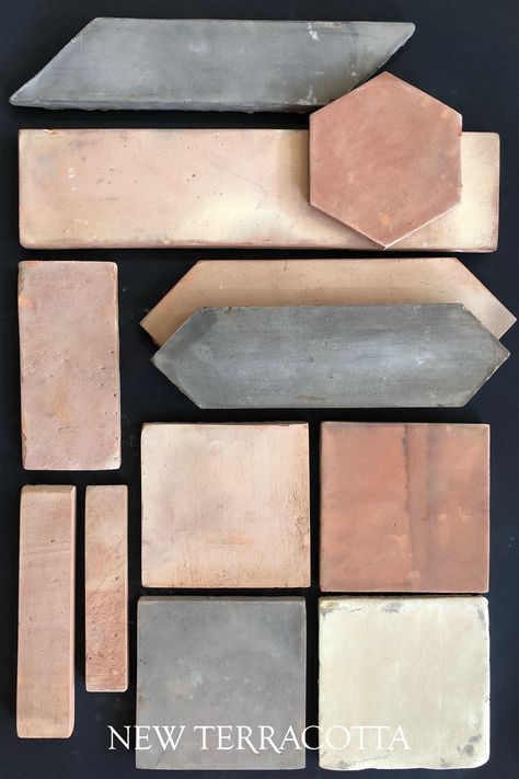 Diy Terracotta Tiles, Make Your Own Tiles Diy, Natural Tile Floor, Clay Tile Backsplash, Earth Tone Tile, Earthy Tiles, Subway Tile Ideas, Unglazed Tile, Home Decor Videos