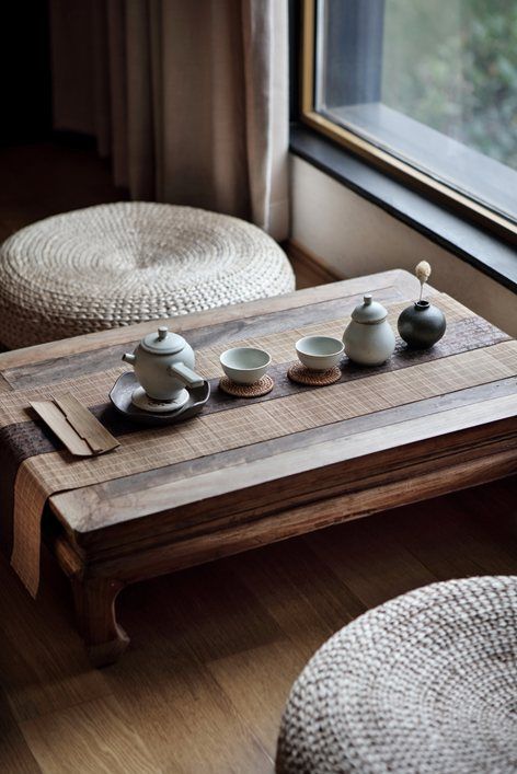 Zen Furniture, Floor Seating Living Room, Suzhou China, Lobby Reception, Japanese Room, Tea Ideas, Japanese Interior Design, Unique Flooring, Tea Culture