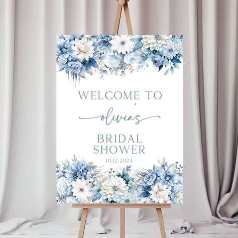 Set the tone for a beautiful celebration with our Something Blue Before I Do Bridal Shower Welcome Sign. This printablewelcome sign is adorned with elegant blue details, adding a touch of sophistication to your pre-wedding event. Easily editable, you can personalize it. The timeless design ensures a classic and memorable invite for the bride-to-be.  MATCHING RECIPE CARD www.etsy.com/listing/1700671131 ----------------------- YOU WILL RECEIVE ----------------------- * Editable Welcome Sign: 16" x 20" * Editable Welcome Sign: 18" x 24" * Editable Welcome Sign: 24" x 36" * Detailed Instructions for Corjl ----------------------- FREE DEMO ----------------------- Copy and paste this URL into your browser and see how easy it is: https://www.corjl.com/d/3ILKKH ----------------------- HOW TO ORDER Something Blue Before I Do, Something Blue Before I Say I Do, Blue And White Welcome Sign, Dusty Blue Wedding Welcome Sign, Blue Welcome Sign, Blue And White Bridal Shower Invitations, Bridal Shower Invitations Blue, Welcome Sign Bridal, Welcome Sign Wedding