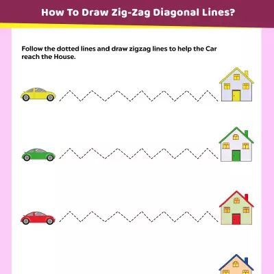 Tracing Worksheets: Trace The Zig Zag Diagonal Lines Free Printable Preschool Worksheets, Toy Story Coloring Pages, Printable Preschool Worksheets, Diagonal Lines, Elements And Principles, Mom Junction, Fun Games For Kids, Tracing Worksheets, Preschool Worksheets