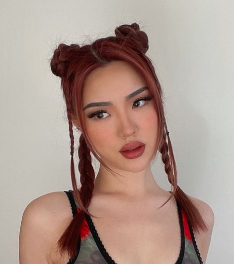 Pigtail Styles Women, Fierce Hairstyles Long, Sailor Moon Curly Hair, Short Kpop Hairstyles Women, Cute Y2k Hairstyles For Long Hair, Rave Hair Styles, Rave Hair Ideas, April Hairstyles, Cute Y2k Hairstyles