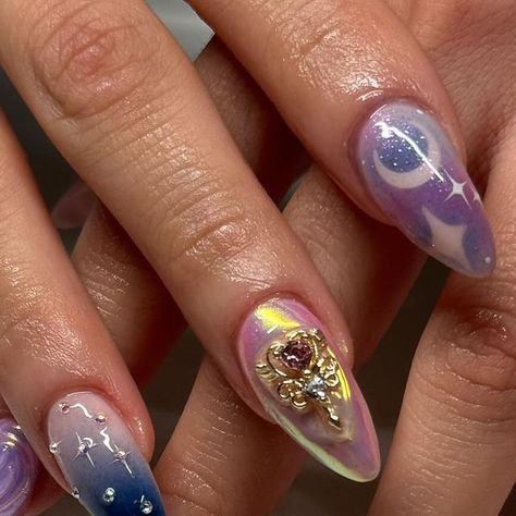 🌟hanina🌟 jersey city nail artist 🌟 on Instagram: "sailor moon nails for @an___era 💖" Sailor Jupiter Nails, Uñas Sailor Moon, Sailor Moon Nails, City Nails, Moon Nails, Cute Nail Art Designs, Perfect Bride, Sailor Saturn, Sailor Jupiter