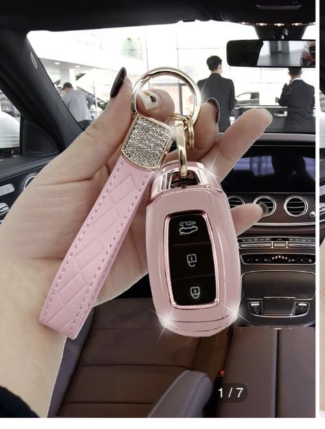 Pink Accessories For Car, Pink Car Accessories Amazon, Pink Car Keychain, Car Interior Decor Accessories, Interior Car Decorations Ideas, Pink Car Stuff, Teen Girl Car Accessories, Pink Car Decorations, Jeep Car Keys