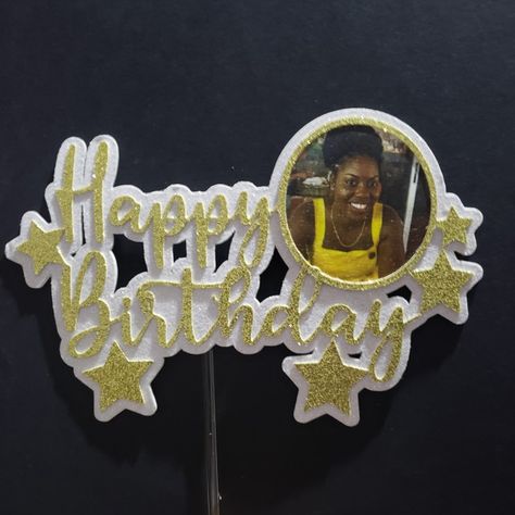 Cake Topper With Picture, Picture Cake Topper, Picture Cake, Photo Cake Topper, Cake Frame, Paper Creations, Gold Picture Frames, Photo Cake, Bible School