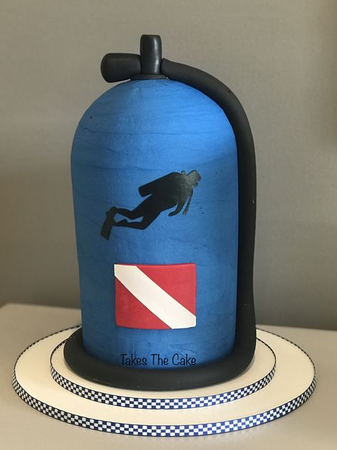 Air tank cake Diver Cakes Scuba Diving, Scuba Diver Cake Ideas, Scuba Diving Cake Ideas, Diving Cake Ideas, Scuba Diving Birthday Cake, Scuba Diver Cake, Scuba Diving Cake, Diver Cake, Scuba Cake