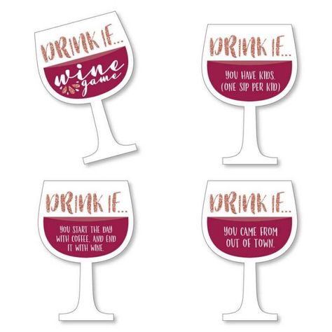 Drink If Game, Adult Drinking Games, Wine Bachelorette Party, Wine Games, Drink If, Unique Drink, Bachelorette Party Planning, Wine Tasting Party, Kid Drinks