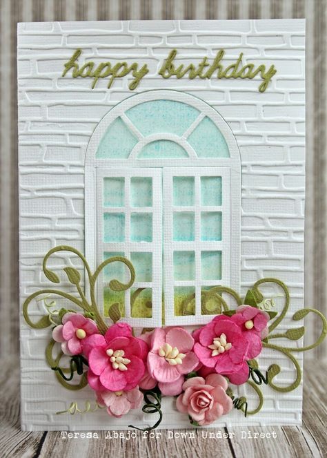 The Tamarisk: A birthday card with a view Boutique Cards, Gift Holders, Girl Birthday Cards, Window Cards, Spellbinders Cards, Handmade Gift Tags, Card Sentiments, Quilling Cards, Beautiful Handmade Cards