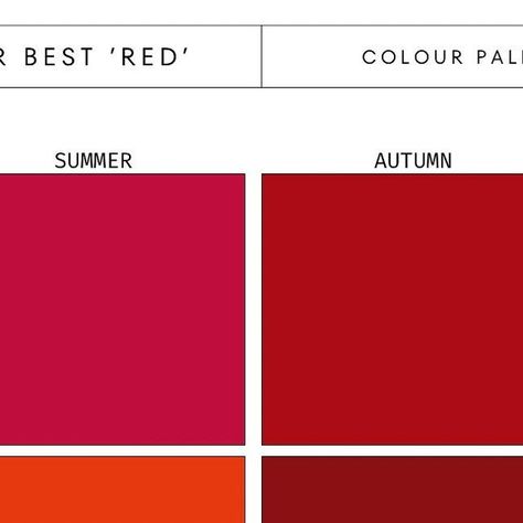 Colour Analysis | Style Session | Shopper on Instagram: "HANDS UP 👋🏼👋🏼 If you struggle to find the perfect red lipstick for you??? Learning your best red helps when lipstick shopping or wearing your best red at Christmas 🥰 Summer- Raspberry Red Autumn-Deep Red Spring-Warm red (coral red) Winter- True Red (Let me know which season your are and if you have tried your best red???) Save for later and follow for more @styledbyfrancescacairns Visit my website to learn your best colours 👏👏👏👏 www.imageconsultantmaidenhead.co.uk #ColourAnalysis #imageconsultant #deepwinter #deepautumn #softsummer #warmspring #coolsummer #brightwinter #clearwinter #warmautumn #clearspring #softautumn #darkwinter #lightsummer #findyourwowcolours #styletype #stylepersonality #maidenhead #berkshire #warmcolour Raspberry Red Lipstick, Autumn Deep, Autumn Story, Perfect Red Lipstick, True Autumn, Red Autumn, Clear Winter, Colour Analysis, Deep Autumn