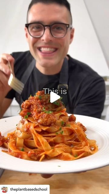 @veganawesome on Instagram: "By:• @theplantbasedschool Pasta Bolognese Idea with “Tofu Bolognese”

⭐️ Tofu pasta is a delicious vegan recipe with tasty crumbled tofu and a rich tomato sauce. This is essentially a tofu bolognese that you can put together for a quick, easy, and nutritious meal in less than 30 minutes.

⭐️ GET RECIPE: https://theplantbasedschool.com/tofu-pasta/

INGREDIENTS:
14 - 16 ounces tofu firm or extra firm
2 tablespoons olive oil
1 onion
1 carrot
1 stalk celery
28 ounces crushed tomatoes or tomato puree, or passata
2 tablespoons soy sauce (1 for the sauce, 1 for baked tofu)
1 teaspoon garlic powder (optional)
1 teaspoon salt (½ for the sauce, ½ for baked tofu)
4 twists black pepper
1 pound pasta spaghetti, linguine, rigatoni, penne, or other
#pasta #vegan" Crumbled Tofu, Tofu Bolognese, Tofu Pasta, Tofu Sauce, Linguine Pasta, Pasta Bolognese, Pasta Spaghetti, Tomato Puree, Pasta Ingredients