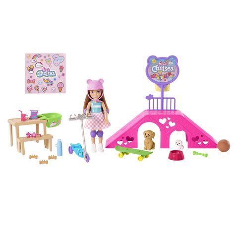 Barbie Chelsea Doll, Skate Ramp, Skateboard Ramps, Chelsea Doll, Barbie Doll Set, Barbie Sets, Barbie Doll Accessories, Barbie Skipper, Barbie Toys