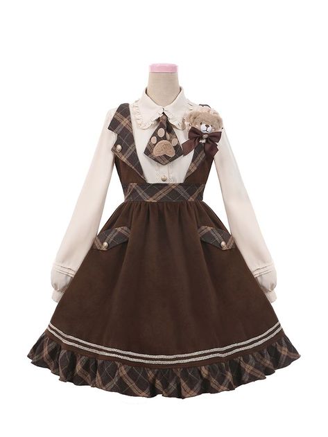 Bear Outfit Aesthetic, Chocolate Outfit, Bear Outfit, Vintage Chocolate, Cottagecore Outfits, Bear Outfits, Altering Clothes, فستان سهرة, Princess Outfits