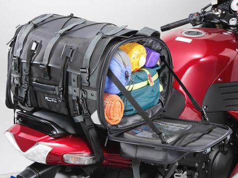 Compact Moto Fizz Camping Seat Bag Can Carry 75 Litres - ResCogs Motorcycle Camping Gear, Motos Bmw, Motorcycle Luggage, Bike Camping, Motorcycle Camping, Motorcycle Equipment, Motorcycle Bag, 4 Wheeler, Camping Bag