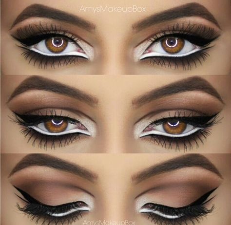 White under line Rock Makeup, Maquillage Yeux Cut Crease, Make Up Studio, Drag Make-up, Makijaż Smokey Eye, How To Apply Eyeliner, Makeup Pictures, Long Lashes, Makeup Goals