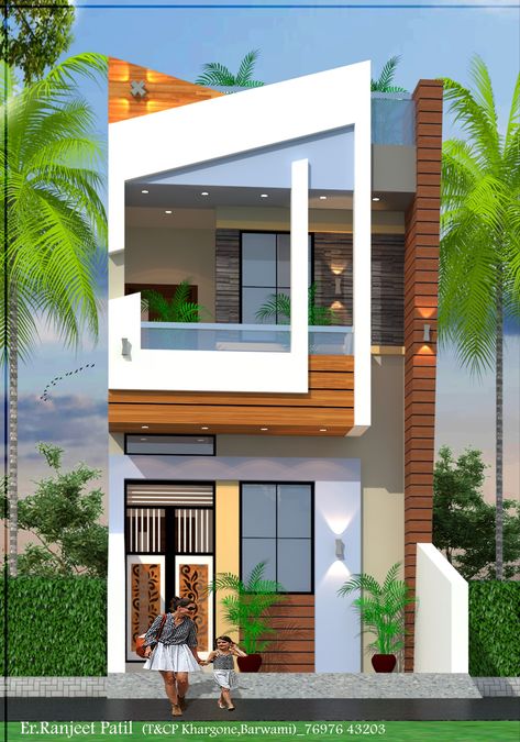 Contact 7697643203 for new house design 15 Feet Front Elevation Design, G 1 Front Elevation Design, 20 50 House Plan, New House Design, Front Elevation Design, Modern Elevation, House Balcony, Small House Elevation, House Roof Design