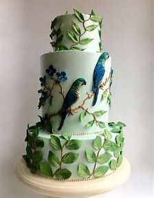 Tropical Bird Cake, Parrot Cake Ideas, Parrot Birthday Cake, Amazon Cake, Parrot Cake, Eclipse Party, Wedding Cake Birds, 50th Cake, Cake Decorating For Beginners