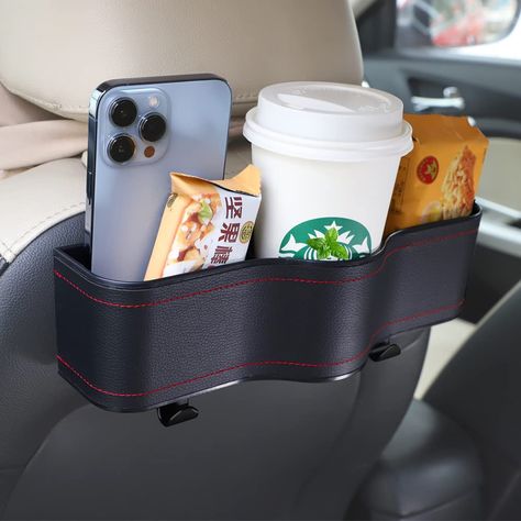 PRICES MAY VARY. Perfect Companion for Your Road Trip - Do your children eat snacks in the back seat of the car? And no place to put snacks? We've all been in these situations. This headrest cup holder is perfect for passengers especially kids to store things. It is very suitable for children to put things and snacks at will. Handy extra storage for items you need available on a long trip. Necessities for traveling with kids. High-Quality car back seat organizer - The carefully crafted lychee le Storage For Snacks, Back Seat Organizer, Truck Organization, Seat Back Organizer, Car Travel Accessories, Car Food, Backseat Organizer, Backseat Car Organizer, Car Seat Organizer