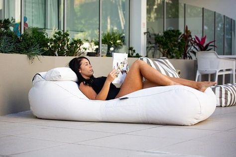 Daybed Outdoor, Small Swimming Pools, Outdoor Bean Bag, Pool Furniture, Bean Bags, Sunshine Coast, Pool Houses, Bean Bag, Navy Stripes