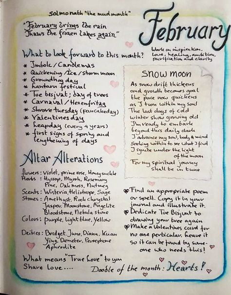 February Correspondences, February Witchcraft, Monthly Correspondences, February Magick, Witchcraft Candle Magic, Monthly Bujo, Magical Correspondences, Fairy Energy, Magical Recipes