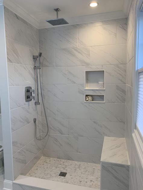 Restroom Remodel, Small Full Bathroom, Toilet And Bathroom Design, Full Bathroom Remodel, Small Bathroom Renovations, Bathroom Shower Walls, Washroom Design, Bathroom Redesign, Small Bathroom Makeover