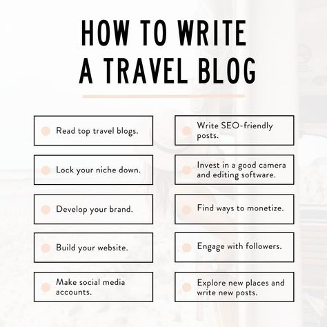 Travel Blogging For Beginners, Start A Travel Blog, How To Write A Travel Blog, Starting A Travel Blog, Travel Influencer Content Ideas, How To Become A Travel Blogger, How To Start A Travel Blog, How To Be A Travel Blogger, How To Start A Travel Business