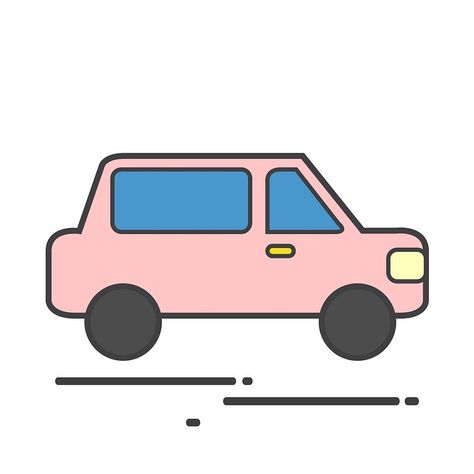 Illustration of transportation | Premium Vector - rawpixel Car Ride Illustration, Pink Car Icon, Car Icon, Private Car, Car Icons, Pink Car, Car Cartoon, Family Car, Car Ride