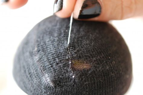 How to Darn a Sock Darning A Sock, How To Mend Holes In Socks, Darn A Sock, Darning Wool Socks, How To Darn Socks, Darning Socks, Woolen Socks, Mending Clothes, Sewing School