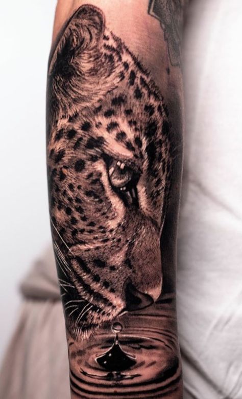 Leopard Tattoo - Get an InkGet an Ink Moving On Tattoos, Leopard Tattoo, Realism Tattoos, Leopard Tattoos, Grey Tattoo, Realism Tattoo, Animal Tattoos, Black And Grey Tattoos, Black Tattoos