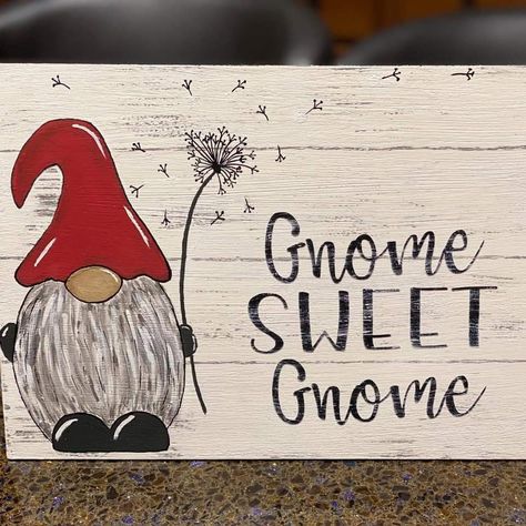 Gnome Wood Sign, Gnome Sweet Gnome, Wood Boards, Gnomes Crafts, Wood Creations, Wood Board, Crafty Ideas, Wood Sign, Wood Crafts