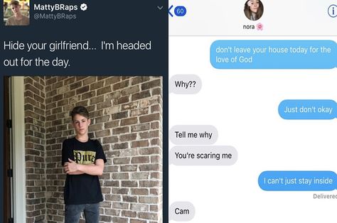 People Are Texting Their Girlfriends And Telling Them To Hide After A 14-Year-Old Rapper's Tweet Went Viral Funniest Tumblr Posts, Fresh Memes, Funniest Memes, Funny Tumblr Posts, Funny Messages, Cute Texts, Funny Text Messages, Hysterically Funny, Funny Short Videos