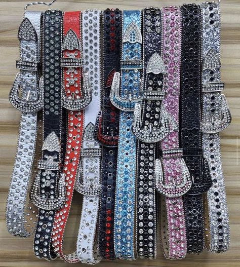 #drip #style #meaburro Mcbling Belt, Belts Y2k, Bedazzled Belt, Cool Belts, Taper Fade Short Hair, Bb Belt, Bae Style, Drip Style, Baggy Outfit Ideas