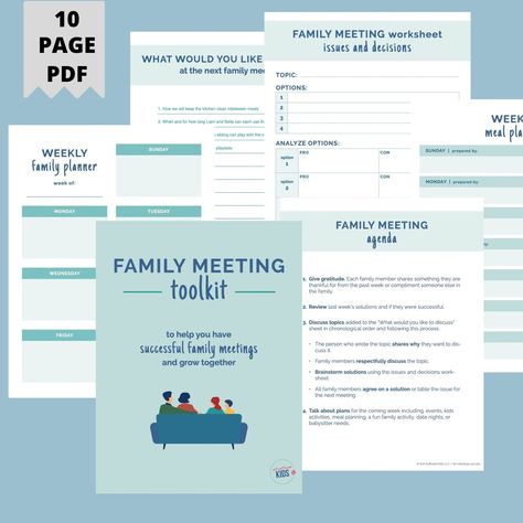 family meeting toolkit Weekly Family Meeting, Family Meeting Agenda, Family Weekly Planner, Family Meetings, Weekly Planner Pdf, Weekly Family Planner, Problem Solving Worksheet, Successful Family, Compliment Someone