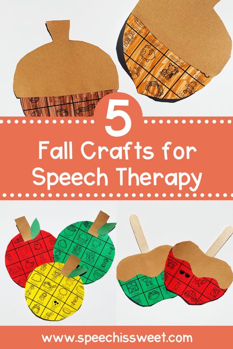 Crafts For Speech Therapy, Fall Articulation Speech Therapy, Fall Themed Speech Therapy Activities, Fall Theme Speech Therapy, Fall Speech Activities, Fall Speech Therapy Crafts, September Speech Therapy Activities, Fall Speech Therapy Activities Preschool, November Speech Therapy Activities