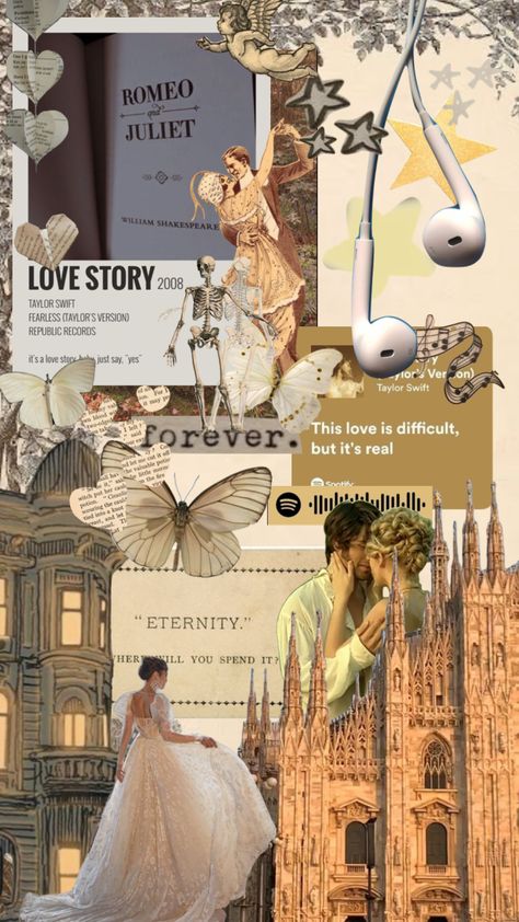 Love story - Taylor swift Taylor Swift Aesthetic Love Story, Taylor Swift Wallpaper Love Story, Love Story Wallpaper Taylor Swift, Love Story Taylor Swift Aesthetic, Fearless Collage, Taylor Swift Shuffles, Love Story Taylor Swift, Taylor Swift Fearless Album, Taylor Swift Love Story