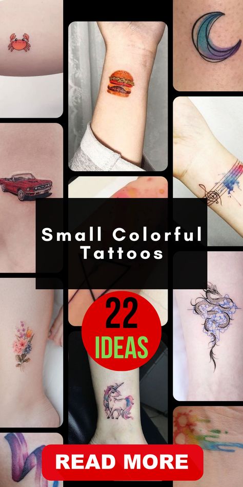 Immerse yourself in the world of small colorful flower tattoos that celebrate the beauty of nature. Our carefully curated collection features a variety of options, including charming flower motifs and intricate dragonfly designs. Whether you're a man or a woman, our small colorful tattoos are a canvas for your personal journey. Embrace the art of ink that speaks volumes in a compact form. Small Colorful Tattoos For Women, Colorful Tattoos For Men, Small Colorful Tattoos, Colorful Flower Tattoo, Tattoos For Men And Women, Colorful Tattoos, Flower Motifs, Dragonflies Design, Personal Journey