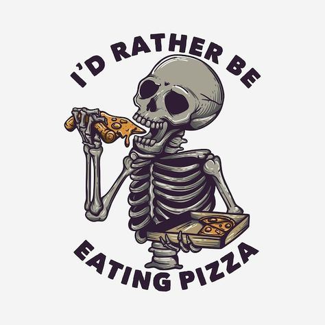 Pizza Tattoo, Hipster Illustration, Small Restaurant Design, Automotive Logo Design, Pizza Logo, Pizza Art, Skeleton Illustration, Eating Pizza, Vintage Badge