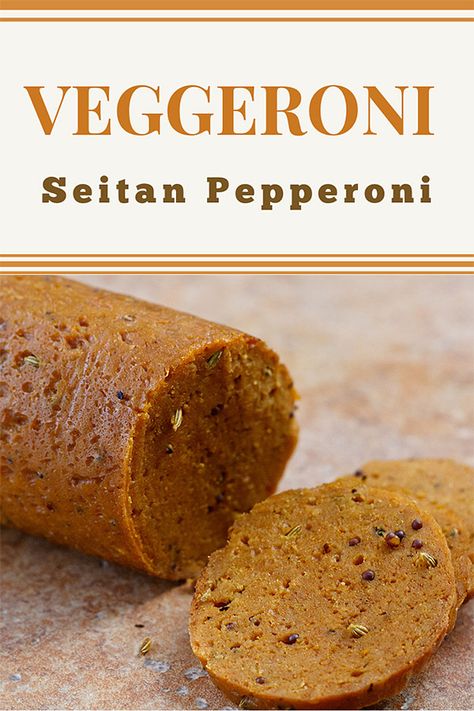 Veggeroni (Seitan Pepperoni) | FatFree Vegan Kitchen Seitan Pepperoni, Vegan Meat Recipe, Vegan Pepperoni, Vegan Meat Substitutes, Seitan Recipes, Vital Wheat Gluten, Vegan Sausage, Vegan Main Dishes, Wheat Gluten