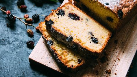 Mulberry tea cake | Cake recipes | SBS Food Mulberry Cake, Mulberry Tea, Mulberry Recipes, Tea Loaf, Sbs Food, Tea Cake, Loaf Cake, Morning Tea, Tea Cakes