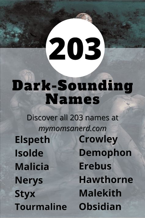 Gothic Names Boys, Gothic Female Names, Witchy Boy Names, Magical Names For Characters, Gothic Names Female, Goth Boy Names, Dark Nicknames, Names That Mean Darkness, Gothic Last Names