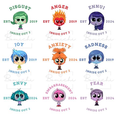 Inside Out Two Characters, In Side Out 2 Characters, Inside Out Pumpkin Painting, Inside Out Two, Joy Inside Out, Inside Out Characters, Movie Inside Out, Pdf Design, Disney Inside Out