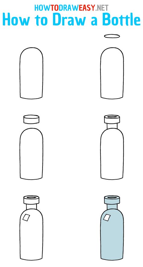 How to Draw a Glass Bottle Step by Step #GlassBottle #BottleDrawing #HowtoDrawaBottle #StepbyStepDrawings #DrawingTutorials #EasyDrawings #HowtoDrawEasy #ArtWork #Art Elementary Drawing, Draw Doodles, A Bottle Of Water, Doodle Art For Beginners, Bottle Drawing, Bottle Of Water, Draw Easy, Drawing Tutorials For Beginners, Beginner Art