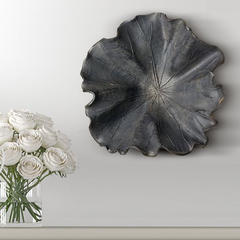 Leaf Wall Decor, Lotus Pods, House Vibes, Art And Nature, Lotus Leaves, Leaf Wall, Accent Wall Decor, Lotus Leaf, Black 13