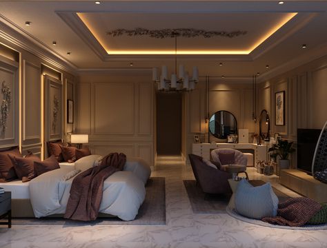 Luxury Twin Bedroom, Twins Bedroom Ideas Sisters, Bedroom For Twins, Triplets Room, Triplets Bedroom, Modern Mansion Bedroom, Ellie Miller, Huge Bedroom, Twin Girl Bedrooms