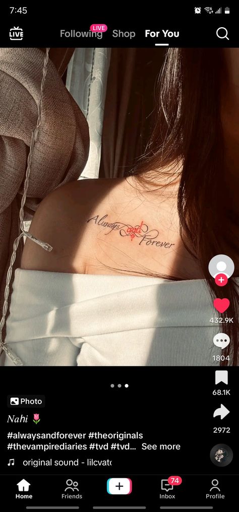 Always And Forever Tattoo The Originals, The Originals Tattoo, The Originals Always And Forever, Always And Forever The Originals, Originals Tattoo, Forever And Always Tattoos, Always And Forever Tattoo, Forever Tattoos, Always Tattoo