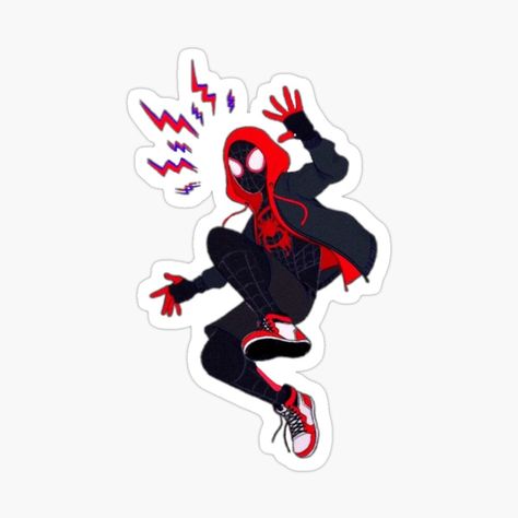 Miles Morales Stickers, Spiderpunk Spiderverse, Spiderman Stickers, Spiderman Theme, Art 2023, Mini Stickers, صفحات التلوين, Graffiti Tagging, Verse Art