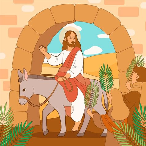 Palm Sunday Illustration, Sunday Illustration, Letter X, Palm Sunday, Holy Week, King Of Kings, Vector Hand, Premium Vector, Graphic Resources