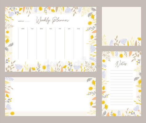 Good Notes Daily Planner, Organizer Printables, Digital Stationary, Elegant Planner, Weekly Notepad, Calendar Schedule, Week Calendar, Colors Illustration, Memo Pad Design