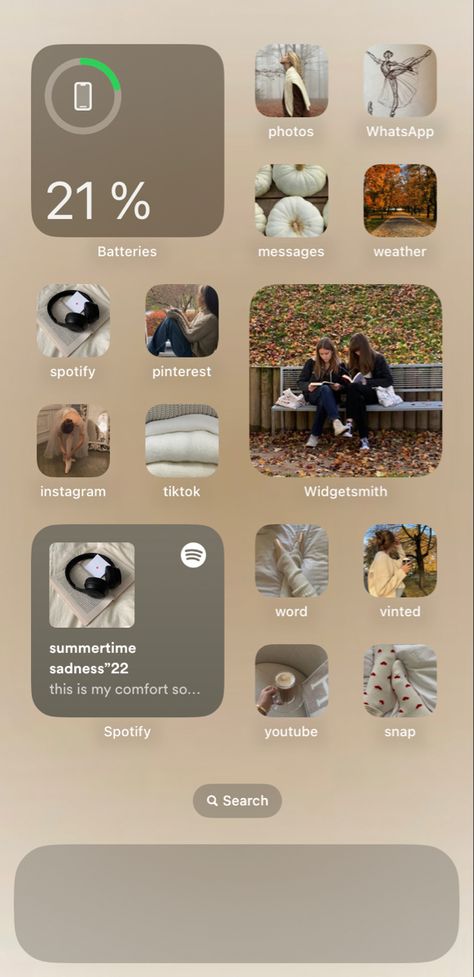 Fall Aesthetic Iphone Layout, Autumn Ios 16 Wallpaper, Ios Fall Home Screen, Fall Phone Theme Ideas, Fall Ios Layout, Autumn Iphone Layout, Autumn Homescreen Wallpaper, Fall Widget Ideas, Ios 16 Home Screen Ideas Fall